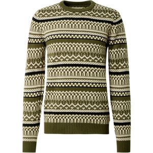 BLEND Trui  crème / donkergroen / zwart