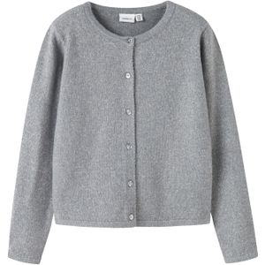 NAME IT - NKFSALUNA - Gebreid Vest - Grijs Gemêleerd