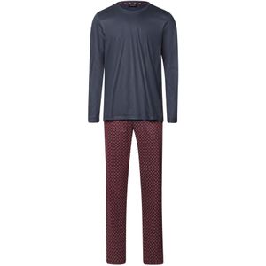 Hanro Pyjama lang ' Night & Day '  antraciet / bordeaux
