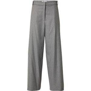 EDITED Bandplooibroek 'Lanea'  grijs / zwart