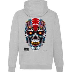 Oldskull Sweatshirt 'Xtreme Vivid Skull'  blauw / safraan / grijs / gemengde kleuren / rood