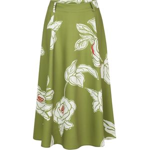 Guido Maria Kretschmer Women Rok 'Agathe'  ivoor / olijfgroen / cranberry