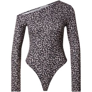 ABOUT YOU Shirt body 'Clarissa'  ecru / chocoladebruin / zwart