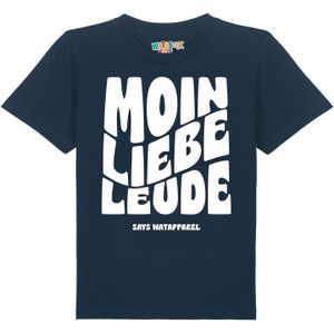 watabout.kids Shirt 'Moin liebe Leude'  navy / wit
