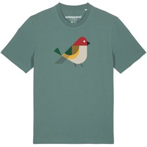 Watapparel Shirt 'Vogel'  beige / geel / groen / rood