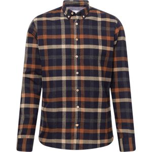 Kronstadt Overhemd 'Dean'  beige / navy / bruin / cappuccino