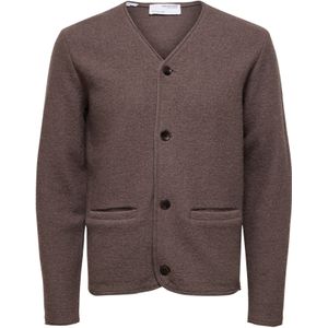 SELECTED Gebreid vest  bruin