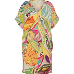 DEHA Jurk  turquoise / pastelblauw / lichtgroen / oranje