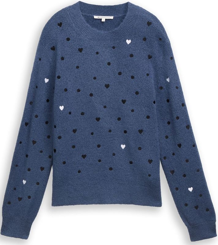 TOM TAILOR DENIM Trui  saffier / zwart / wit