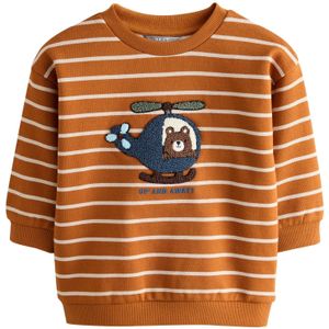 Next Sweatshirt  donkerblauw / bruin / karamel / wit