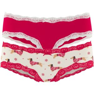 LASCANA Slip  crème / gemengde kleuren / cranberry