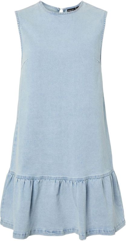 Pcmonica - Denim Midi-jurk - Spijkerjurk - Mouwloos - Regular-fit