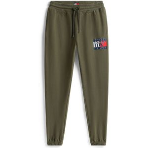 Tommy Jeans Broek  kaki / rood / wit