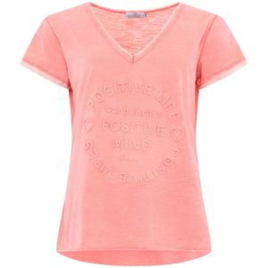 Zwillingsherz Shirt 'Positive Mind'  zalm roze