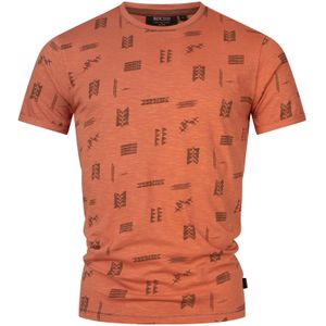 INDICODE JEANS Shirt 'Asbjorn'  donkerbruin / donkeroranje