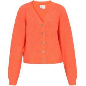 IZIA Gebreid vest  oranje