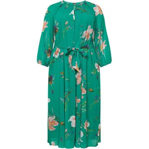 Persona by Marina Rinaldi Jurk 'DANAE'  riet / grasgroen / violetblauw / perzik