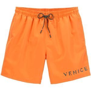 Look - Unikleur - Zwembroek - Oranje - Ritssluiting - Logo-opschrift