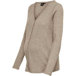 Only Maternity Gebreid vest 'OLMKIR'  donkerbeige