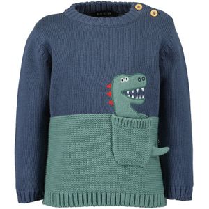 BLUE SEVEN Trui  donkerblauw / petrol / rood / wit