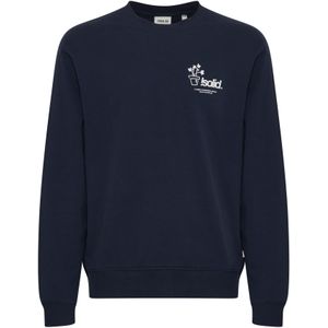 !Solid Sweatshirt 'Imran'  navy / wit