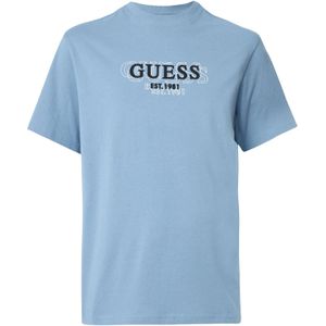 GUESS Shirt  lichtblauw / zwart / wit