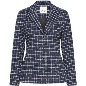 ICHI Blazers 'IHKATE'  donkerblauw / zwart / wit
