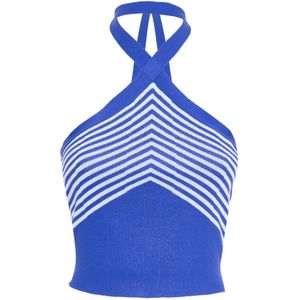 Influencer Top  royal blue/koningsblauw / wit