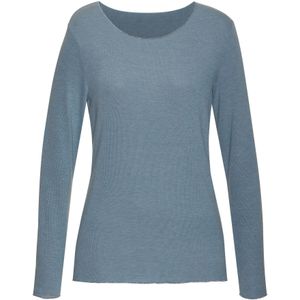 Lichtblauw - Longsleeve - Zacht Viscose-Fijntricot - Glitterdetails