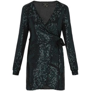 faina Cocktailjurk  donkergroen