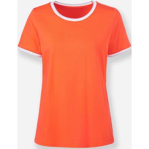 Heine - T-shirt - Oranje/wit - 1-delig