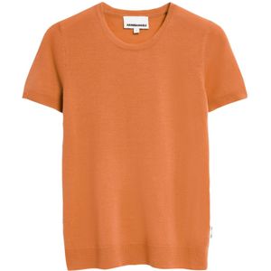 ARMEDANGELS - Shirt - Donkeroranje - Kwartmouw - Slanke Pasvorm