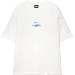 Pull&Bear Shirt 'STWD'  blauw / wit