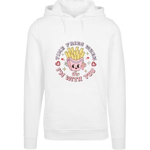 F4NT4STIC Sweatshirt 'Time Fries when I am with you Valentinstag'  lichtgeel / lichtroze / wit