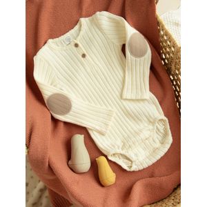 Cool Club Rompertje/body  taupe / wit