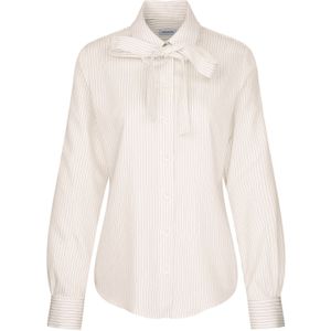 Blouse - Wit - 89% Viscose - Lange Mouwen - Overhemdkraag
