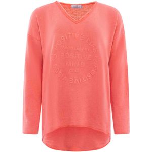 Zwillingsherz Sweatshirt 'Positive Mind'  koraal