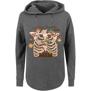 F4NT4STIC Sweatshirt 'Feeling Christmas in the bones'  donkergrijs / gemengde kleuren