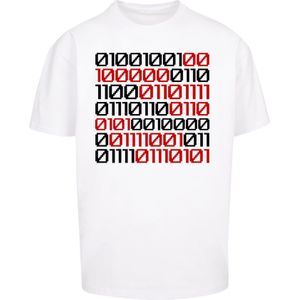 F4NT4STIC Shirt 'I love you 01001001 Binary Code Valentinstag'  rood / zwart / wit