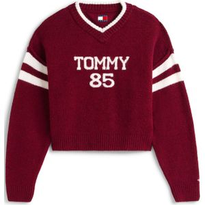 Tommy Jeans Trui '85'  bordeaux / wit