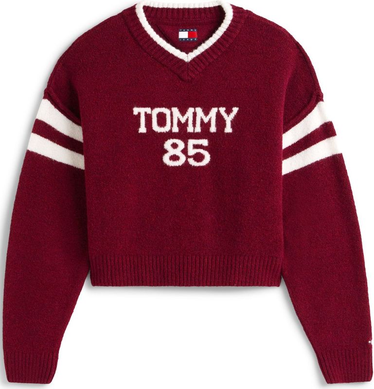 Tommy Jeans Trui '85'  bordeaux / wit