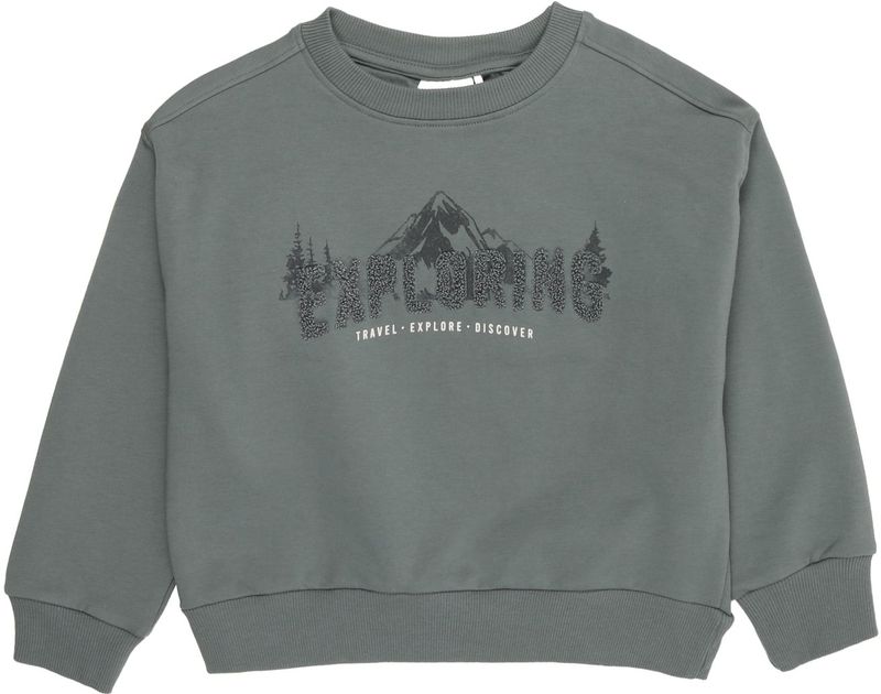 EN FANT - Sweatshirt - Smaragd - Donkergroen - Offwhite - Ronde Hals