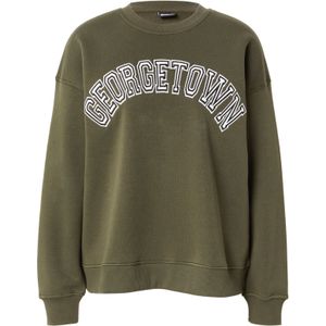 Gina Tricot Sweatshirt  olijfgroen / zwart / wit