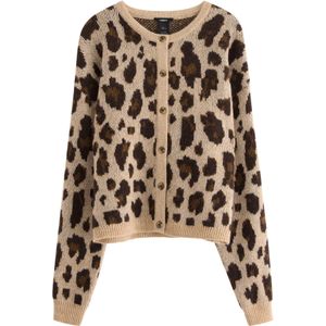 Lindex Gebreid vest 'Leone'  beige / bruin / zwart