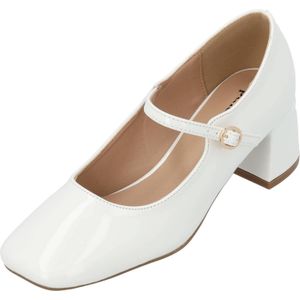 Palado - Nataye - Pumps - Wit - Blokhak - Verstelbare Riemen