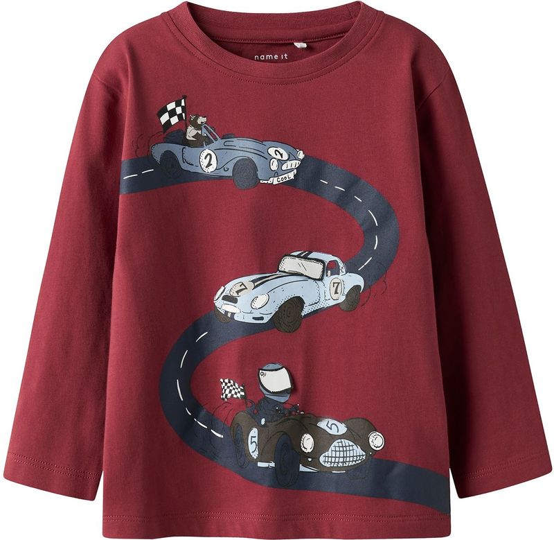 NAME IT Shirt 'NMMROLF'  lichtblauw / grijs / roestrood