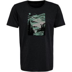 GREENBOMB Shirt 'Nature Lakeside'  grijs / groen / zwart