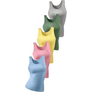 Petite fleur - Hemd - Lichtblauw/Roze/Geel/Groen/Grijs mêlee - Set van 5