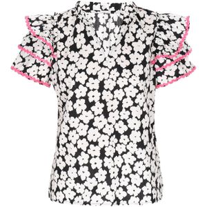MYMO Blouse 'Fashion Lover'  rosa / zwart / wit