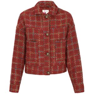 IZIA Tussenjas  lichtblauw / roestrood